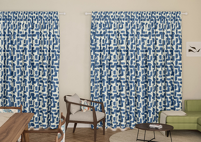 Meander, Navy - Made to Measure Curtains - Image 7